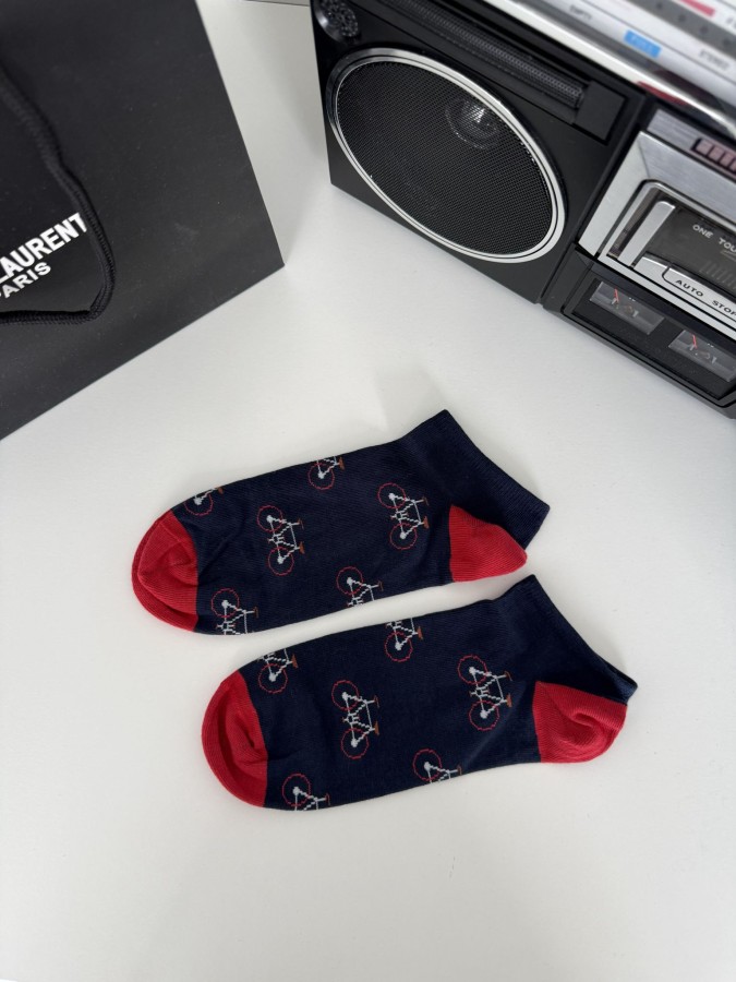 Men's Bicycles pattern low ankle socks 1108.056