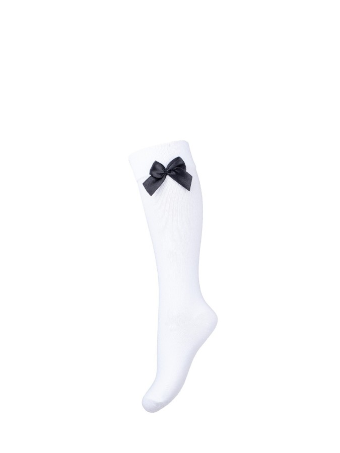 Kids' cotton knee socks with a bow