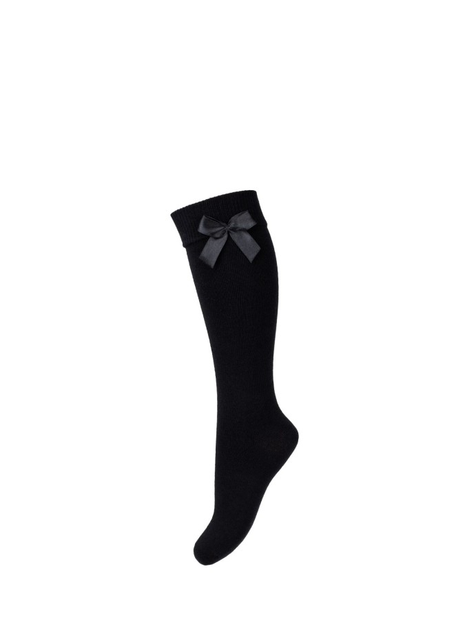 Kids' cotton knee socks with a bow