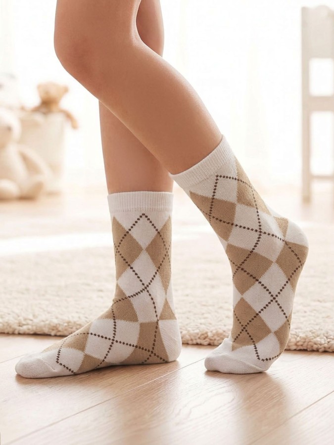 Children's socks with diamond pattern Vintage...