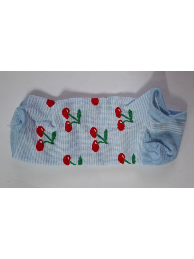 Women's Cherries with stripes pattern low ankle...