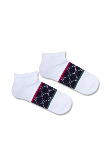 Men's Wide stripes CC pattern low ankle socks 002.1108 2