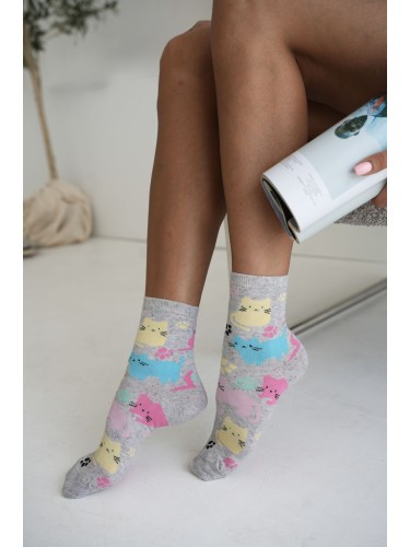 Women's socks Colorful cats & paws 0200.263 2