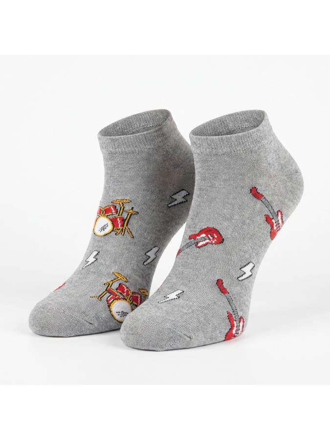 Men's Guitars & Drums pattern low ankle socks...