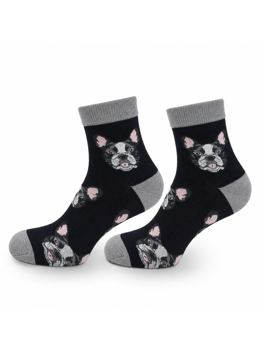 Men's French bulldogs pattern short socks 1153.057