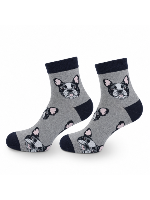 Men's French bulldogs pattern short socks 1153.057