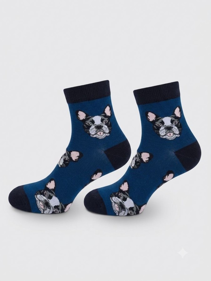 Men's French bulldogs pattern short socks 1153.057