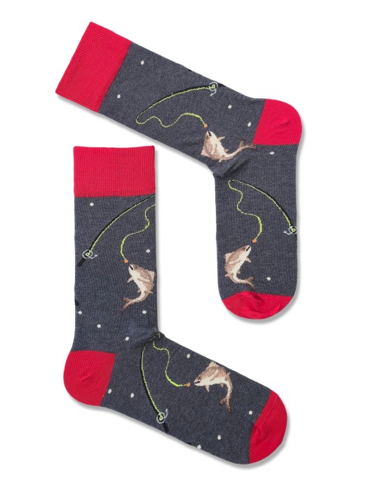 Men's Fishing pattern socks 0125.156