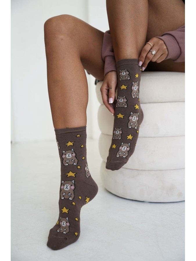 Women's socks Capybaras & Stars 0200.262