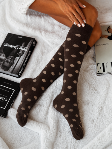 Women's Dots pattern knee socks 0248.010