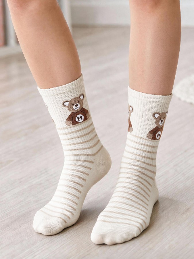 Children's socks Teddy Bear with stripes 1184.071