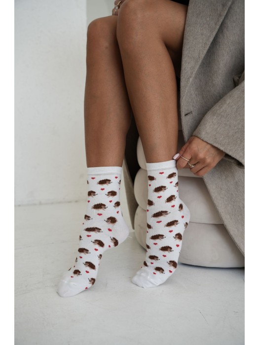 Women's socks Hedgehogs & little hearts 0200.254