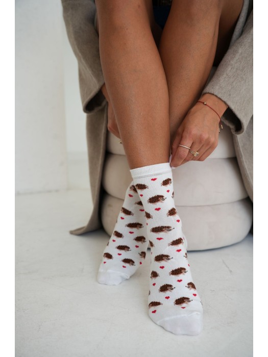 Women's socks Hedgehogs & little hearts 0200.254