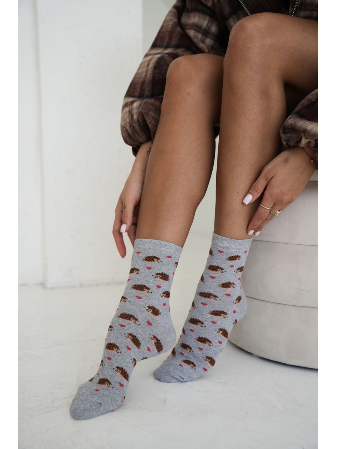 Women's socks Hedgehogs & little hearts 0200.254