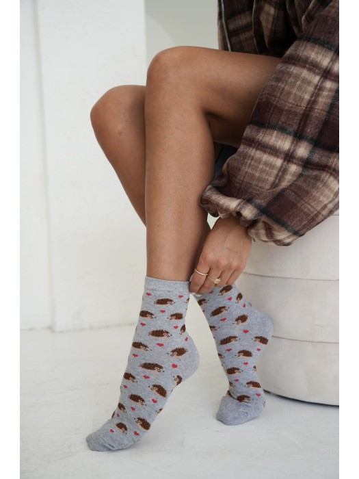 Women's socks Hedgehogs & little hearts 0200.254