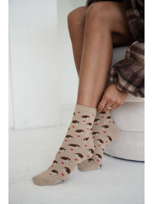 Women's socks Hedgehogs & little hearts 0200.254